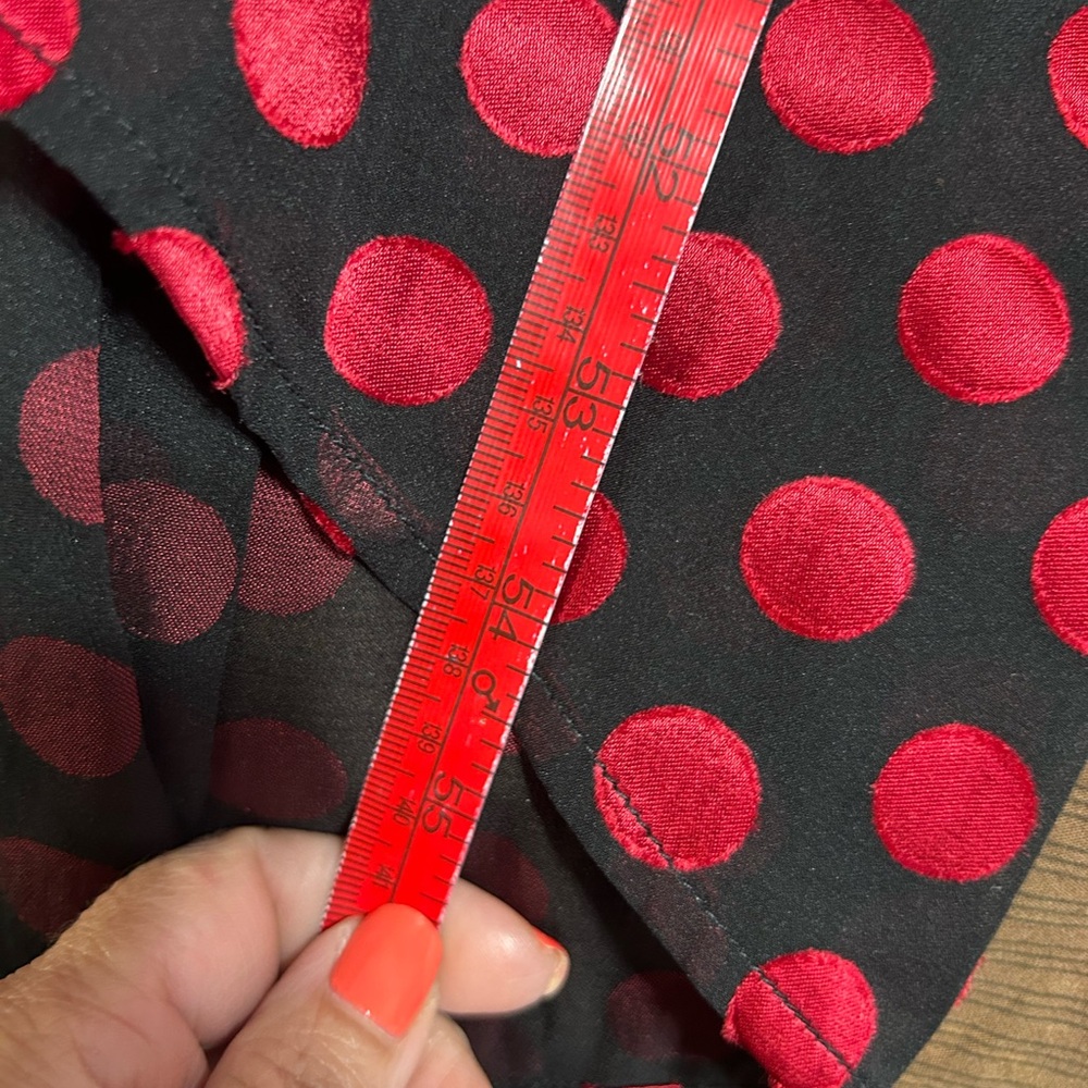 Lovers + Friends Angel Maxi Wrap Polka Dot Wedding Guest Dress in Red Black Sz L - Picture 15 of 15